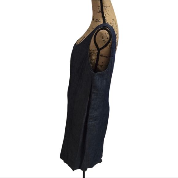 Talbots Linen Dark Blue Chambray Sheath Midi Dress Plus Size 20 2X - Picture 9 of 9
